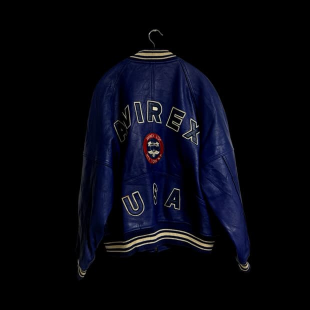 아비렉스 레더 봄버 빅로고 자켓