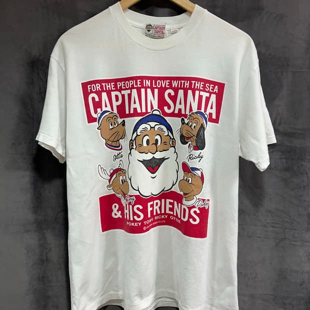 캡틴산타 Captain Santa 빅프린트 캐릭터 반팔 티셔츠 실측L