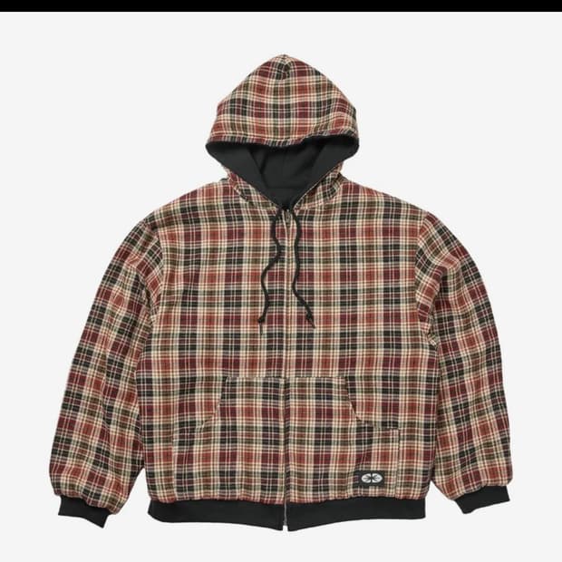 이알티알-Reversible Hoodie Zip-Up Check Red