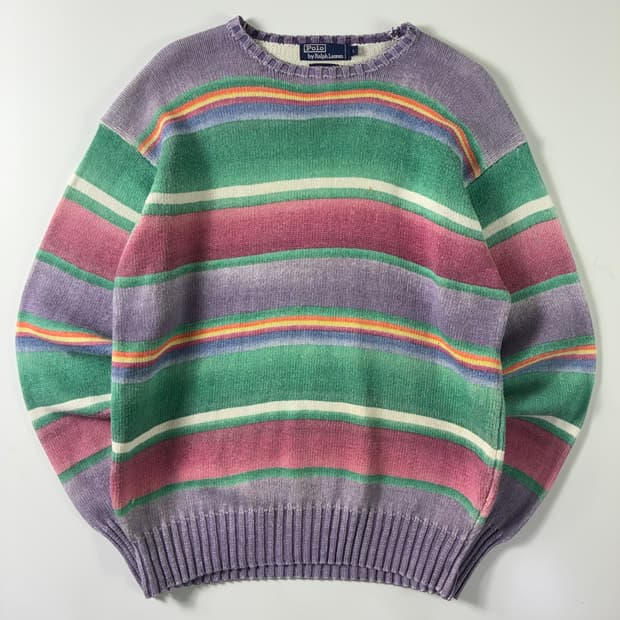 Polo 폴로 랄프로렌 90's 스트라이프 나염 니트