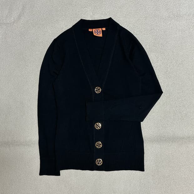 토리버치 금장 브이넥 가디건
