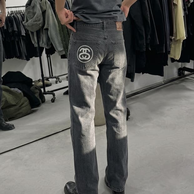 2000s 스투시 Rough & Rugged 더블에스링크 흑청 데님 팬츠