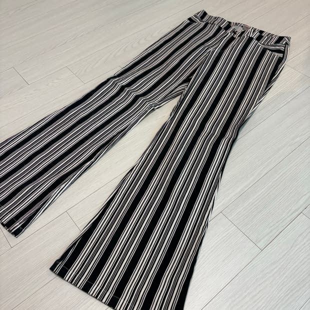 빈티지 핀스트라이프 플레어 디스코 팬츠 25-26인치