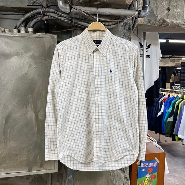 폴로 랄프로렌 체크 셔츠 아이보리 L #csz2886