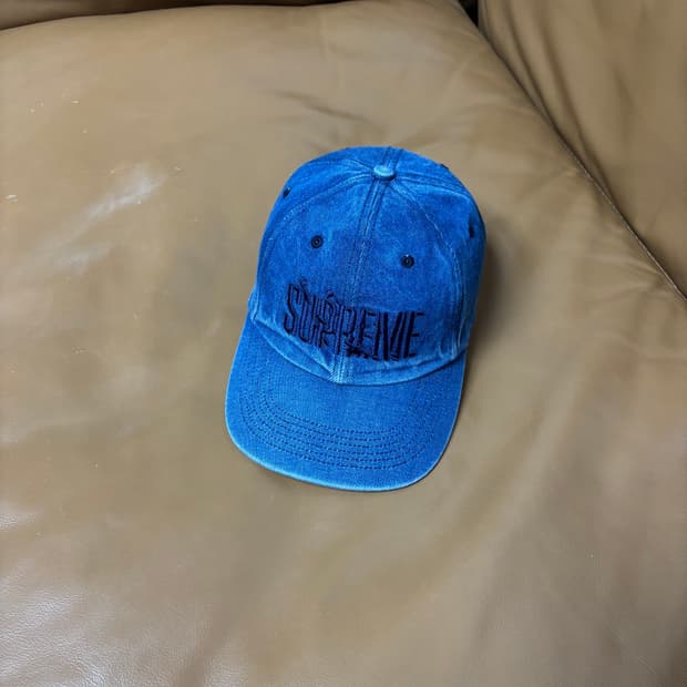 Supreme 슈프림 데님 6패널 볼캡 모자 (Washed Denim)