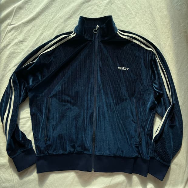 널디 트랙탑 S 코듀로이 벨벳 네이비 ny 져지