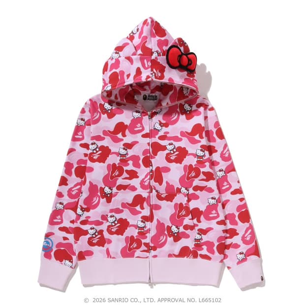 Bape 베이프 X 산리오 헬로키티 후드집업 핑크 S