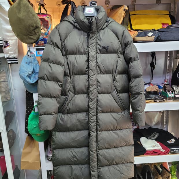 PUMA 퓨마 진카키색 롱패딩