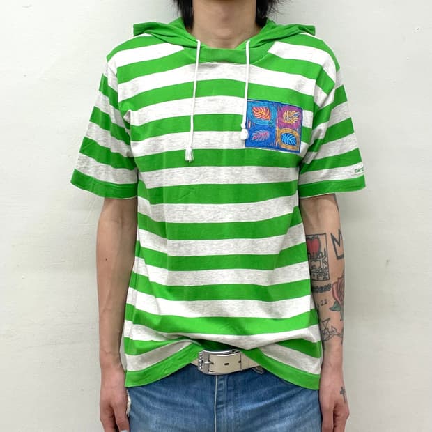 Green Stripe Hoodie T-shirt 