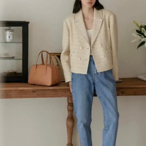 [엘보른] gina 더블 트위드자켓