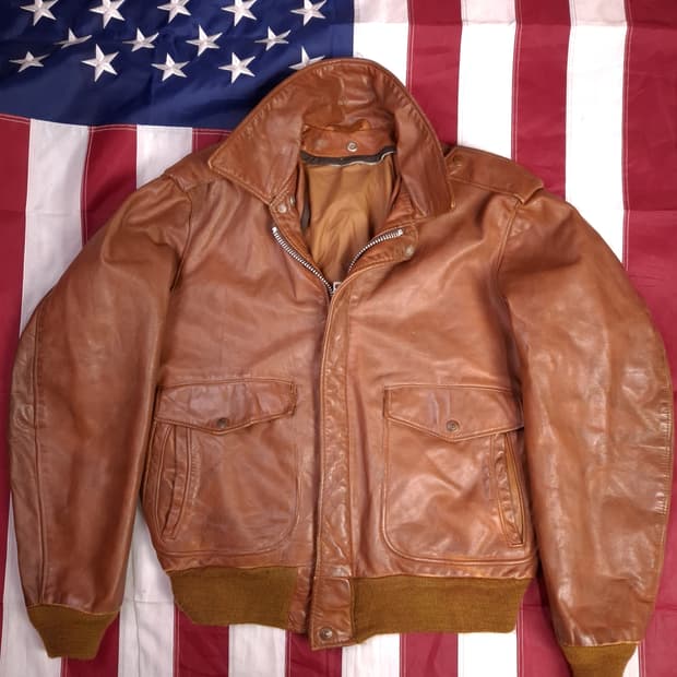 오리지날 미국제조 쇼트 리얼레더 항공자켓