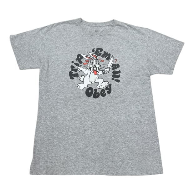 오베이 빈티지 토끼 반팔 그레이 L