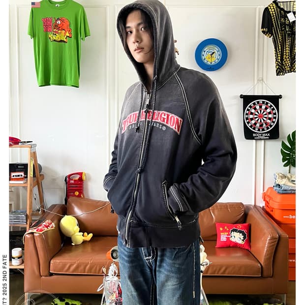90-00s True Religion USA Hood Zip-up JK
