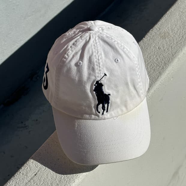 [F] 폴로 랄프로렌 빅로고 화이트 볼캡 모자