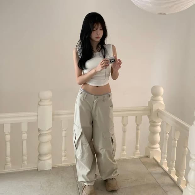 모디무드 베이지 카고팬츠