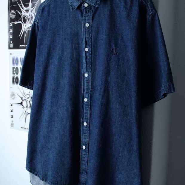 (M-XL) 라퍼지스토어 반팔 카라 티셔츠 셔츠 남방 오버핏-H31679