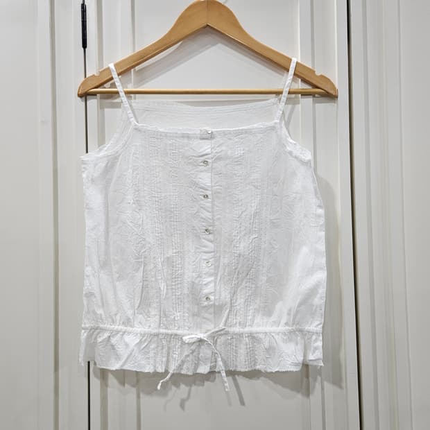 화이트 레이스 코튼 뷔스티에