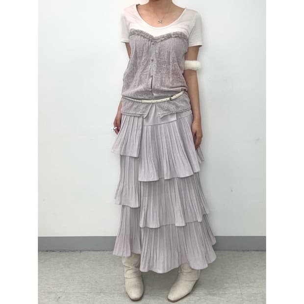 빈티지 라벤더 캉캉 스커트