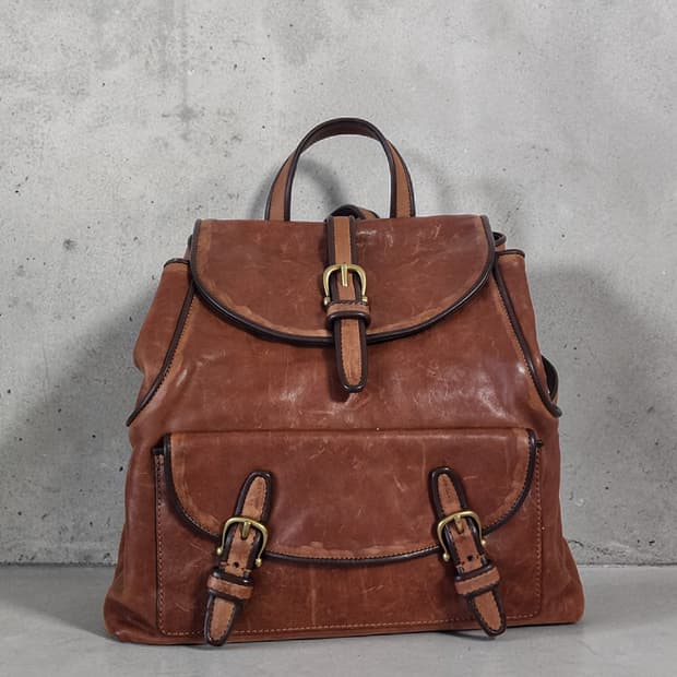 0914 빈티지스타일 브라운 가죽 백팩