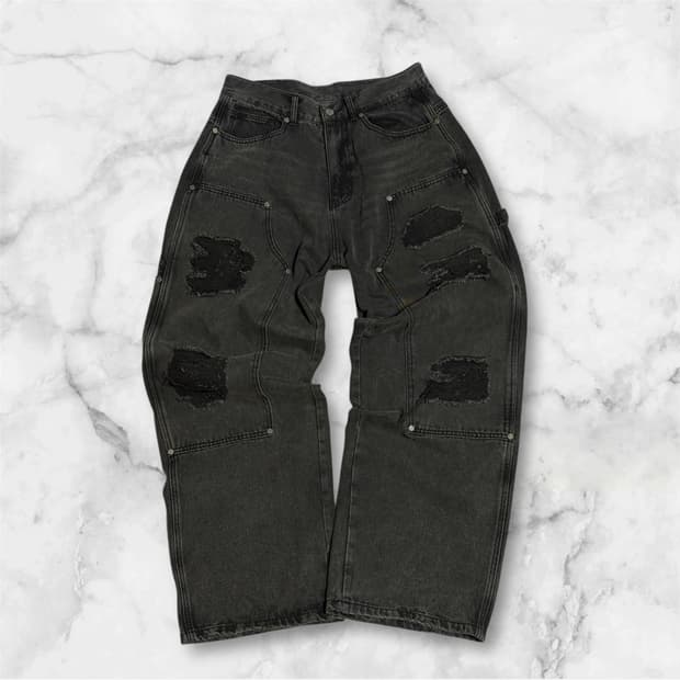 낫포너드 데미지 더블니 데님팬츠