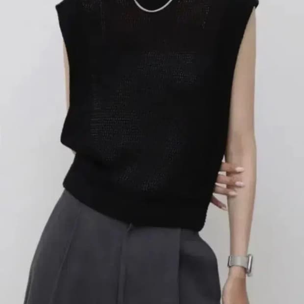 트리밍버드 니트 베스트