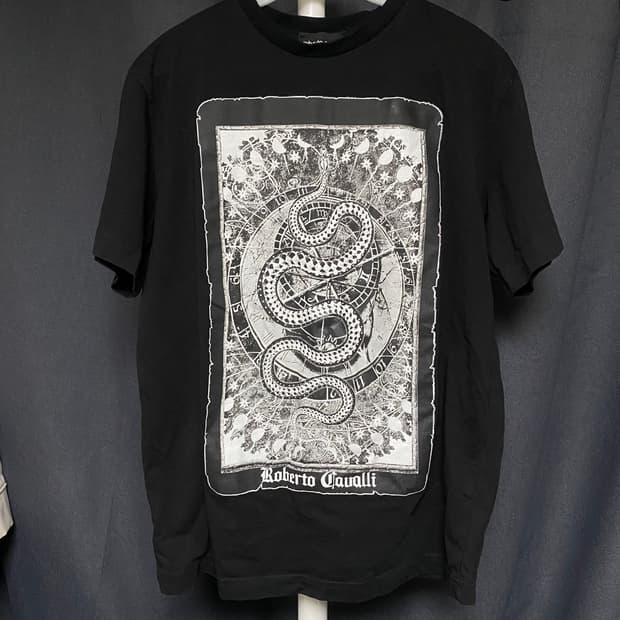 Roberto Cavalli 그래픽 티셔츠 블랙 M