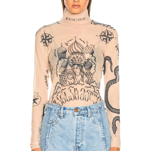 Vetements Tattoo Top 베트멍 타투 시스루 탑