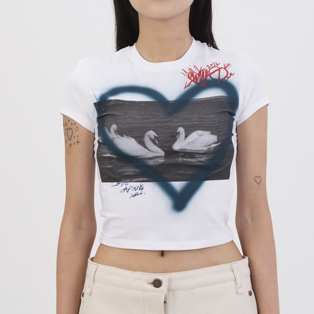 더오픈 프로덕트 크롭티 LOVE BABY T-SHIRT-WHITE