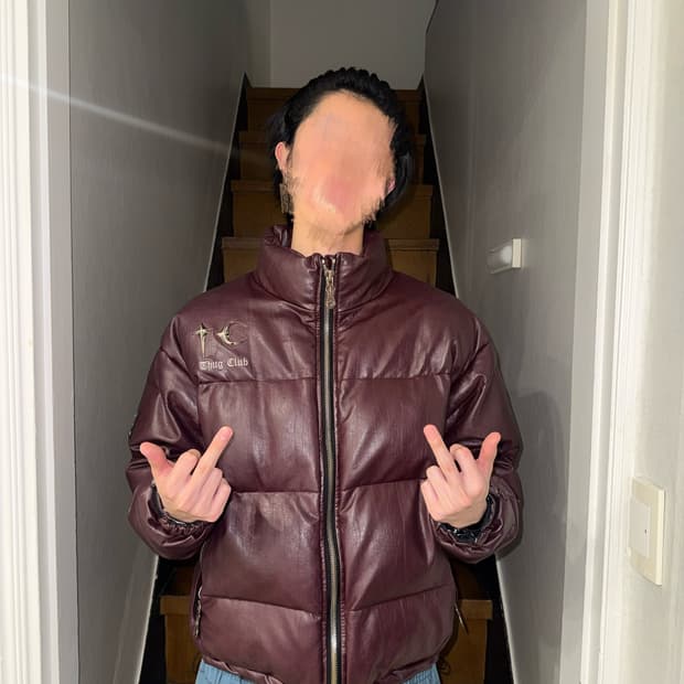 떠그 클럽 레더 퍼퍼 자켓 퍼플