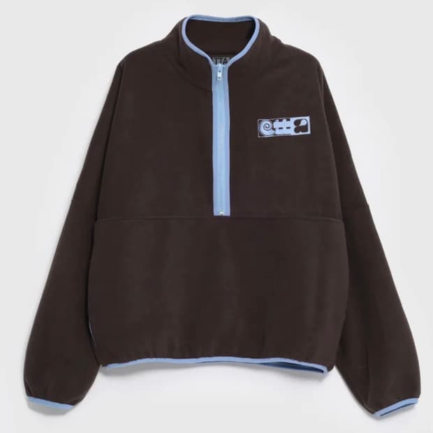 위시 리쿠 손민수) 토우토우 아카이브 플리스 하프집업 브라운