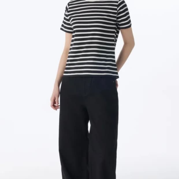 무신사 스탠다드 우먼즈 브레톤 스트라이프 크루 넥 티셔츠 XS