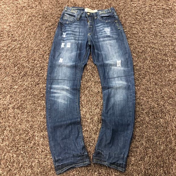 30 슈퍼드라이 디스 워싱 신치백 데님 팬츠