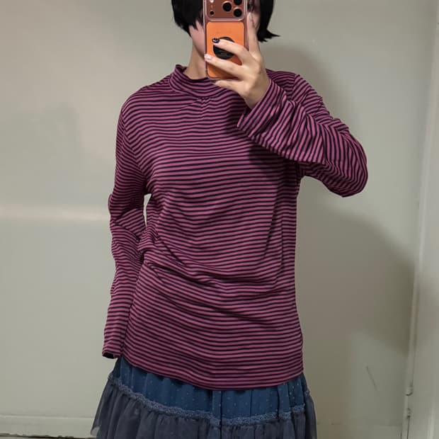 일본빈티지 모리 셔링 터틀넥 롱슬리브