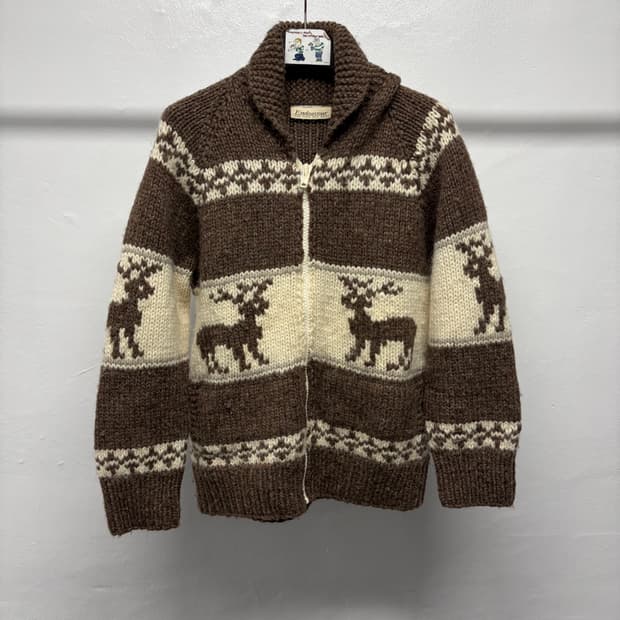 퓨어 울 코위찬 니트 집업