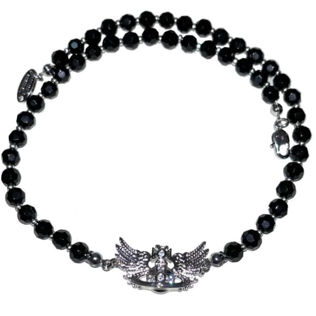 비비안웨스트우드 날개 블랙펄 초커 목걸이