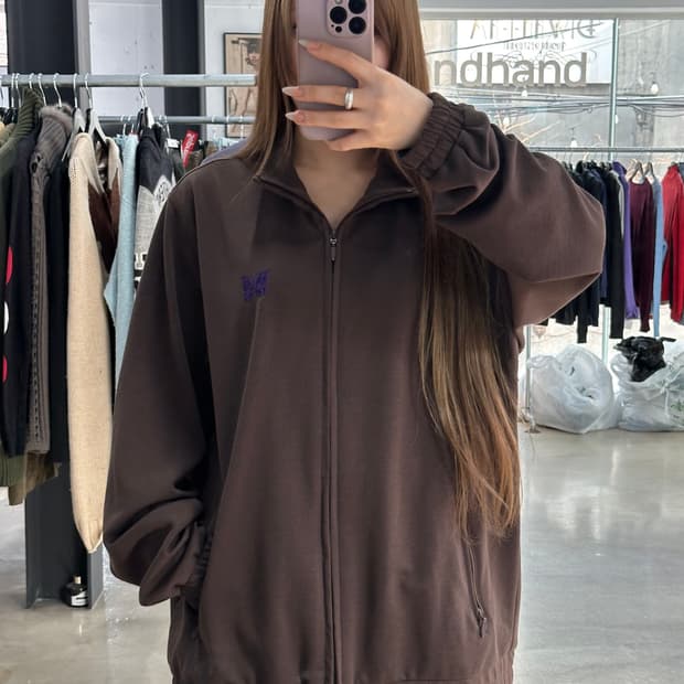 니들스 폴리 트윌 투웨이 트랙자켓 져지 브라운