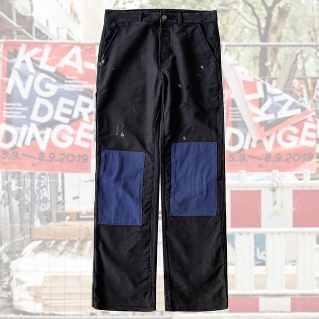 빈티지 오리지널 몰스킨 리페어 페인팅 프렌치 워크팬츠