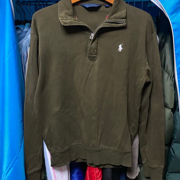 폴로 랄프로렌 골프 하프집 플리스 카키 M