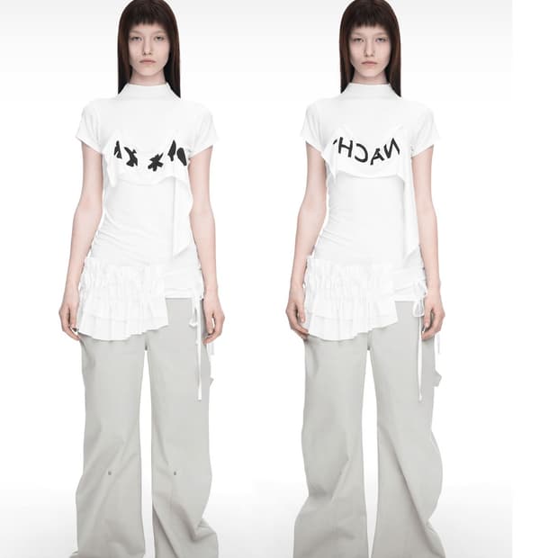 나체 투웨이 프린팅 슬림티 아이보리 0