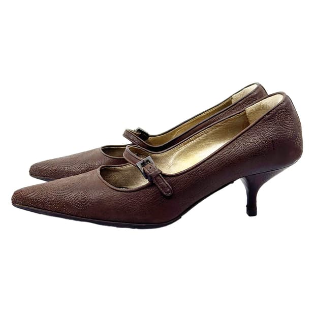 Prada Embossed Leather Pumps/ 37