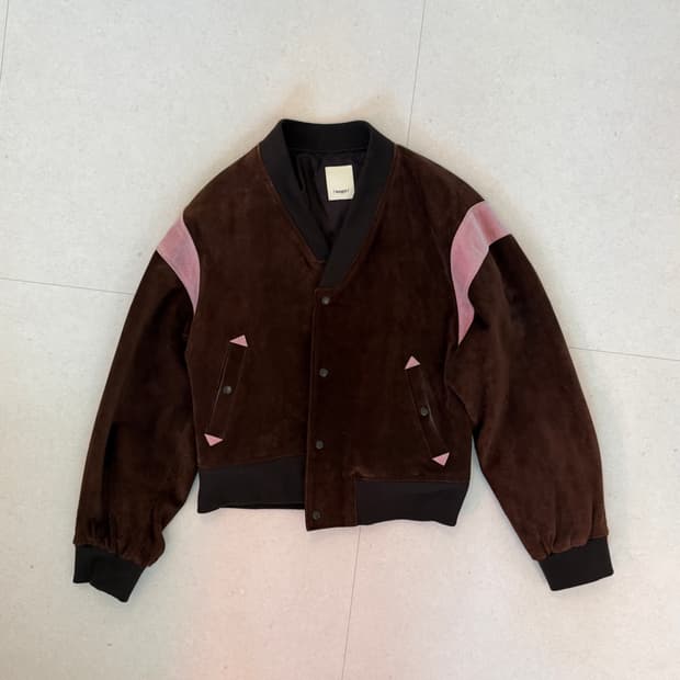 스웨이드 바시티자켓