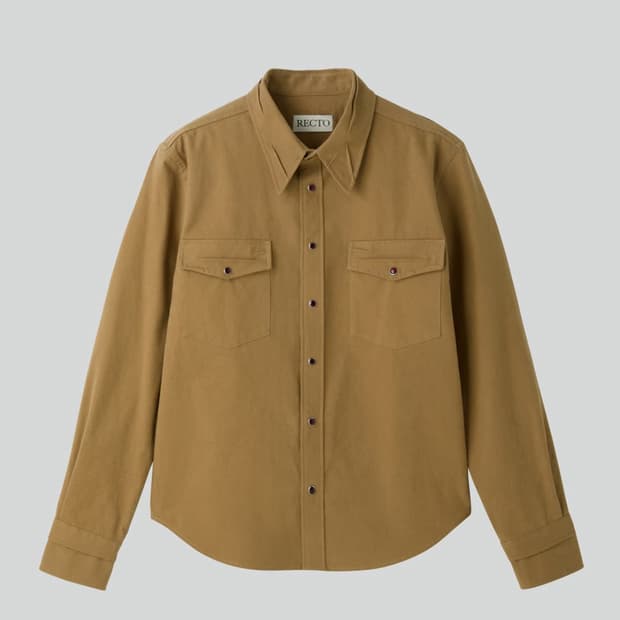 렉토 25FW 크리즈 디테일 웨스턴 셔츠 데저트 베이지