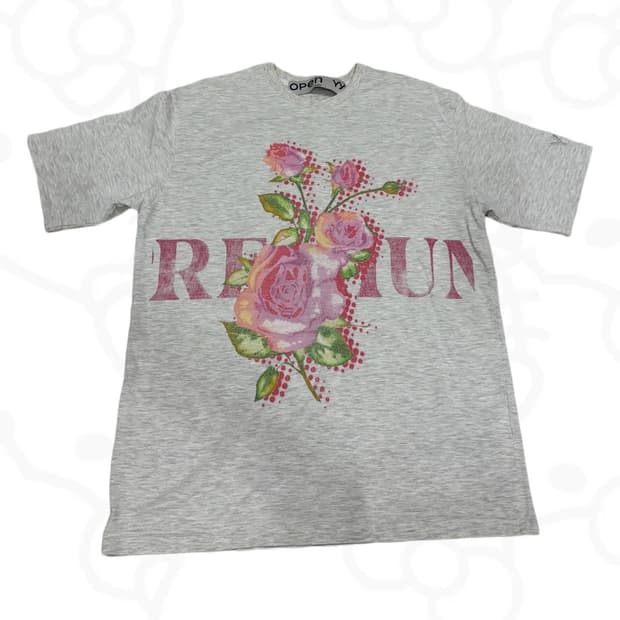 PREMIUM ROSE TEE, GREY