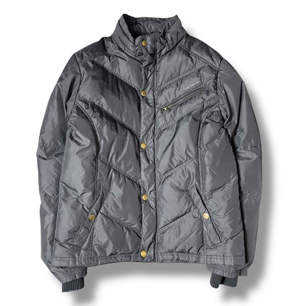 캘빈클라인진스 미니로고 블랙 덕다운 패딩 L