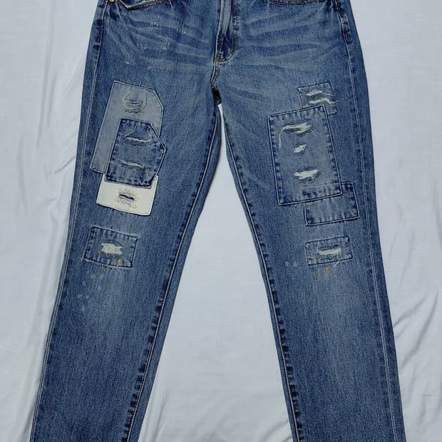 [XL] RAG MACHINE 빈티지 패치워크 디스트로이드 데님 팬츠