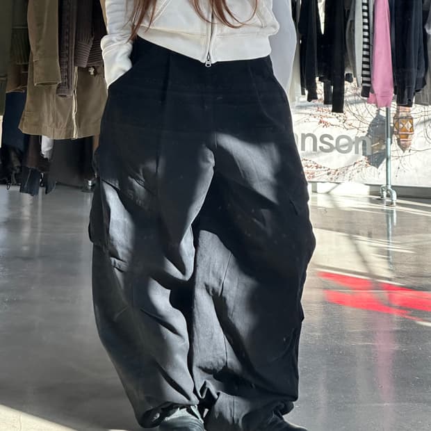 빈티지 벌룬 카고 팬츠 블랙
