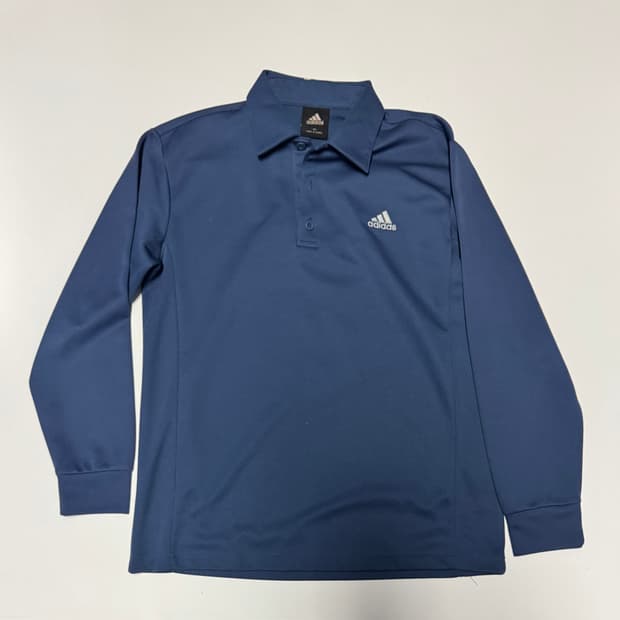 아디다스 올드스쿨 기능성 폴로 긴팔 카라 티셔츠 M 파스텔 네이비