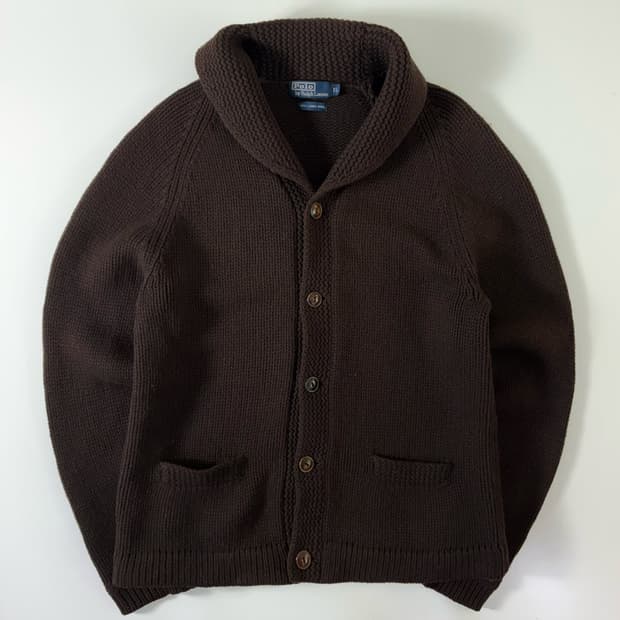 Polo  폴로 랄프로렌 램스울 숄카라 니트 가디건  