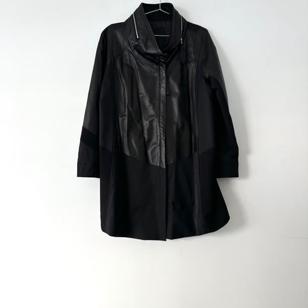 DEMOO  knit dual leather jacket 