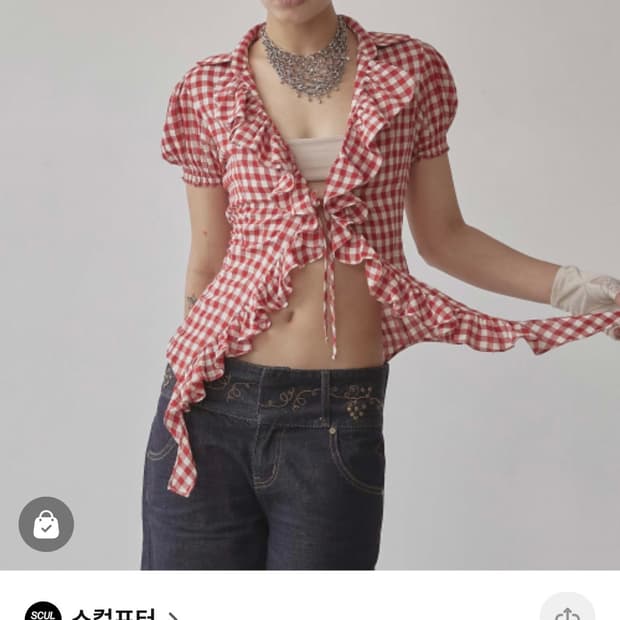스컬프터 블라우스 Cottage Open Blouse Red